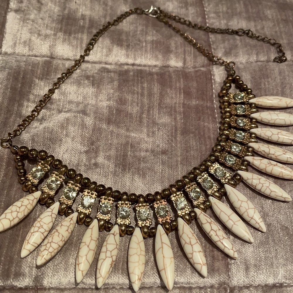 Cleopatra Statement Necklace White Choker